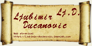 Ljubimir Ducanović vizit kartica